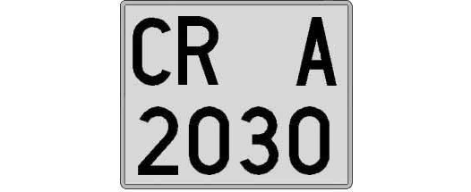 CR2030A matricula cuadrada