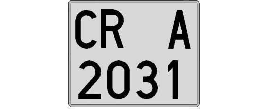 CR2031A matricula cuadrada