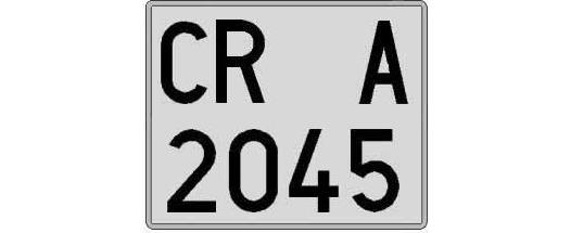 CR2045A matricula cuadrada