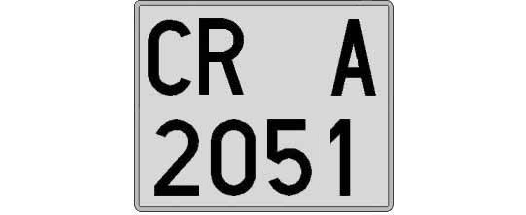 CR2051A matricula cuadrada
