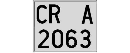 CR2063A matricula cuadrada