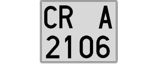 CR2106A matricula cuadrada
