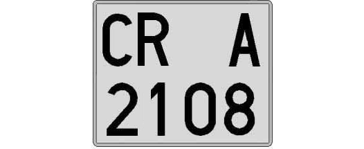 CR2108A matricula cuadrada