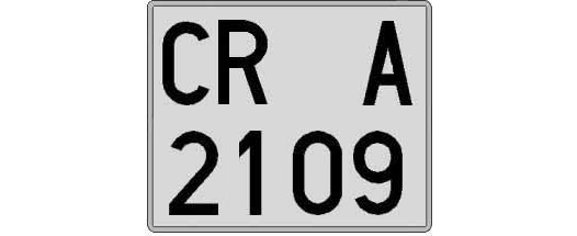 CR2109A matricula cuadrada