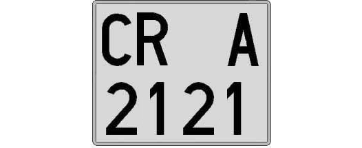 CR2121A matricula cuadrada