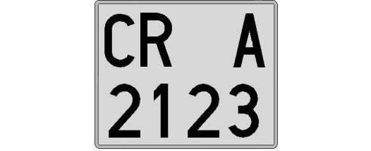 CR2123A matricula cuadrada