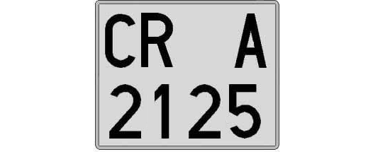 CR2125A matricula cuadrada
