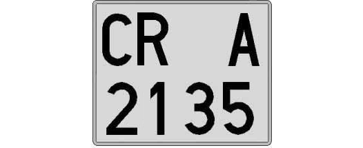 CR2135A matricula cuadrada