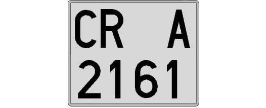 CR2161A matricula cuadrada