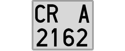 CR2162A matricula cuadrada