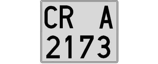 CR2173A matricula cuadrada