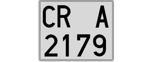 CR2179A matricula cuadrada