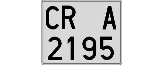 CR2195A matricula cuadrada