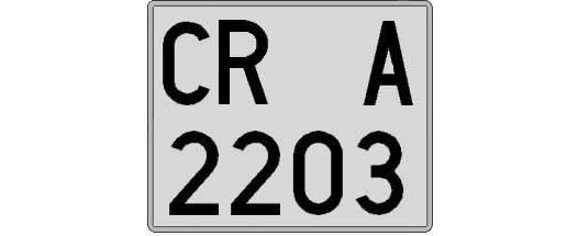 CR2203A matricula cuadrada