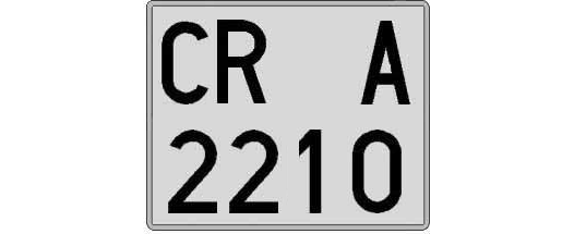 CR2210A matricula cuadrada