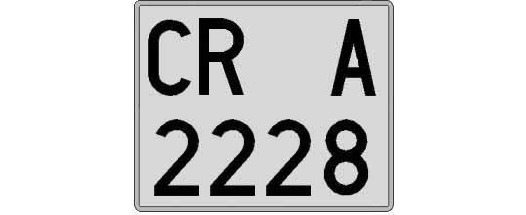 CR2228A matricula cuadrada
