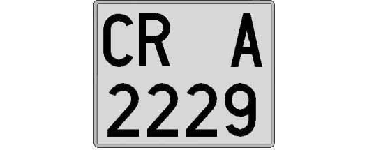 CR2229A matricula cuadrada