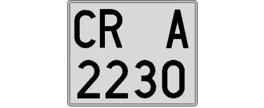 CR2230A matricula cuadrada