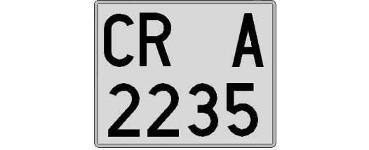 CR2235A matricula cuadrada