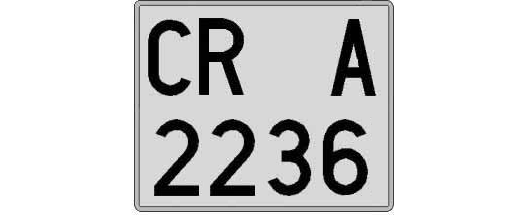 CR2236A matricula cuadrada