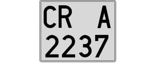 CR2237A matricula cuadrada