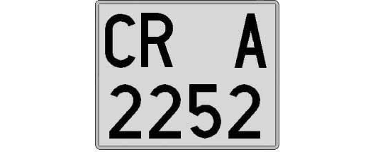CR2252A matricula cuadrada
