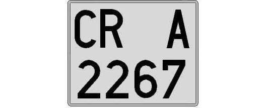 CR2267A matricula cuadrada