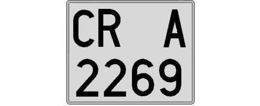 CR2269A matricula cuadrada