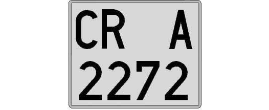 CR2272A matricula cuadrada