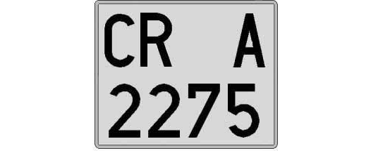 CR2275A matricula cuadrada