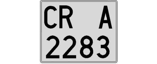 CR2283A matricula cuadrada