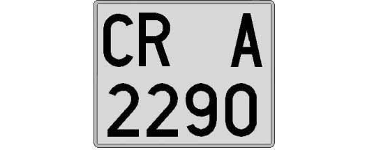 CR2290A matricula cuadrada