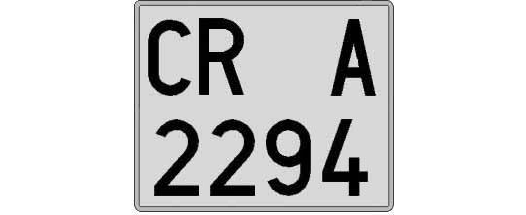 CR2294A matricula cuadrada