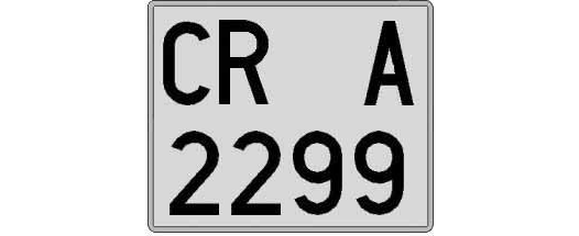 CR2299A matricula cuadrada
