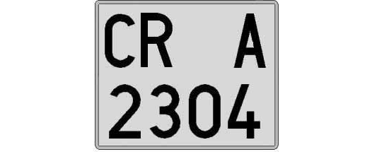 CR2304A matricula cuadrada
