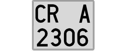 CR2306A matricula cuadrada