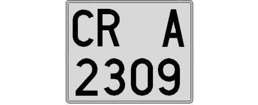 CR2309A matricula cuadrada