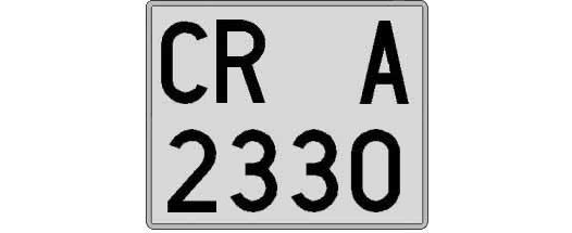 CR2330A matricula cuadrada