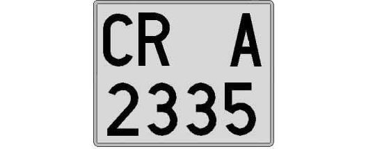 CR2335A matricula cuadrada