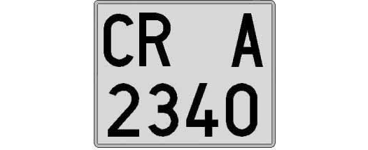 CR2340A matricula cuadrada
