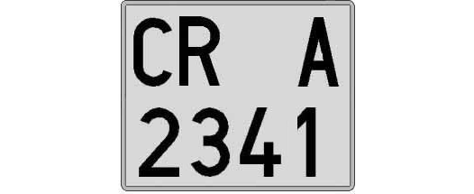 CR2341A matricula cuadrada