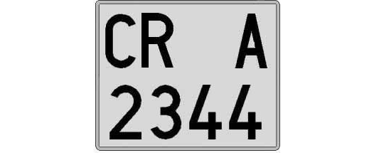 CR2344A matricula cuadrada