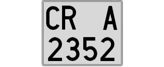 CR2352A matricula cuadrada