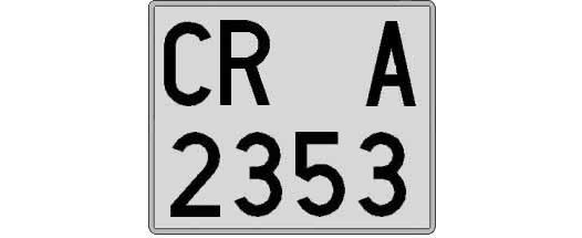 CR2353A matricula cuadrada