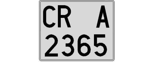 CR2365A matricula cuadrada