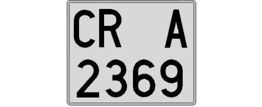 CR2369A matricula cuadrada