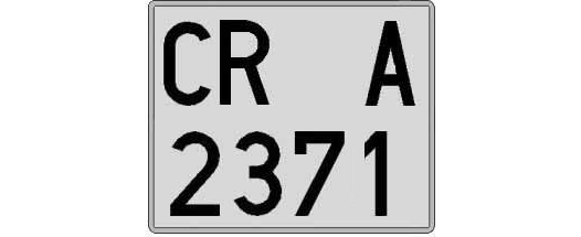 CR2371A matricula cuadrada