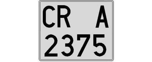 CR2375A matricula cuadrada