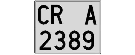 CR2389A matricula cuadrada