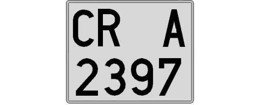 CR2397A matricula cuadrada